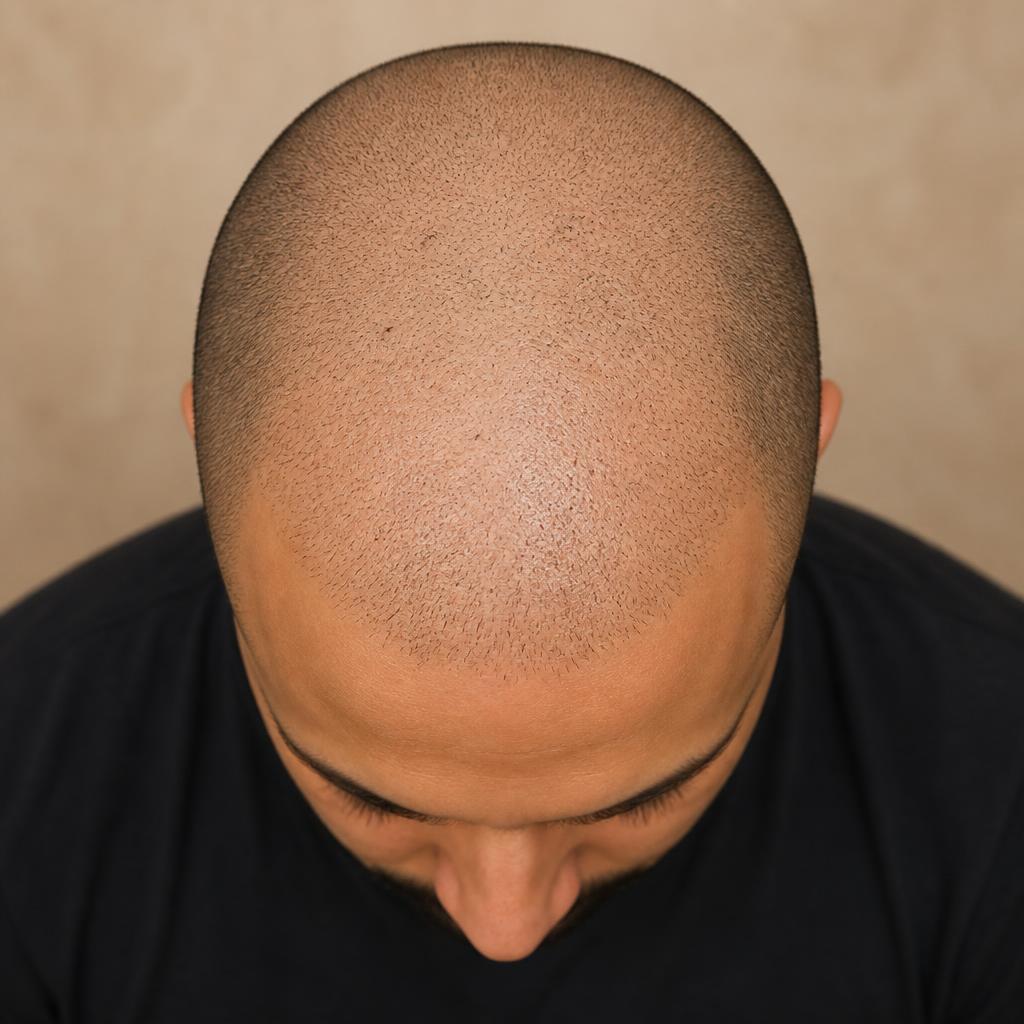 Avant tricopigmentation — effet crâne rasé